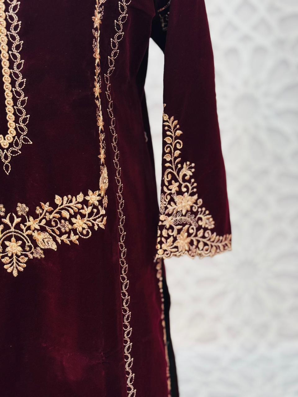 TEHZEEB VELVET SHIRT (FOR WINTER)